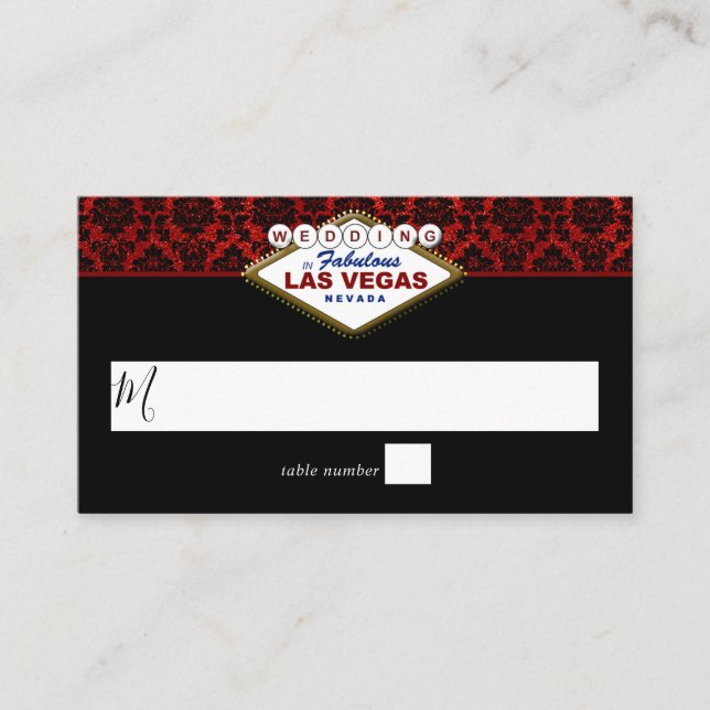 Carte De Placement La Parties scintillant Damask Las Vegas Mariage Co (Devant)