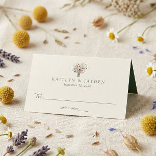 Carte De Placement La Suite de Mariage de Prairie de Fleurs Sauvages