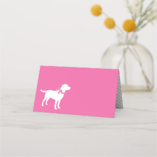 Carte De Placement Labrador Chien Baby shower Rose Girl Lab