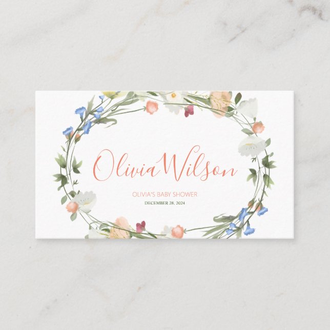 Carte De Placement L'amour dans le Fleur sauvage en fleurs (Devant)