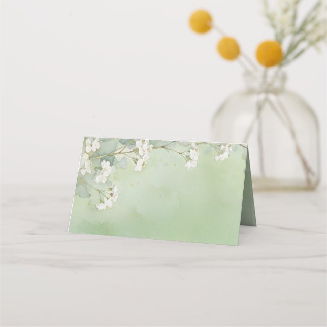 Carte De Placement L'amour est en fleurs Fête de mariage vert C empla (Devant)
