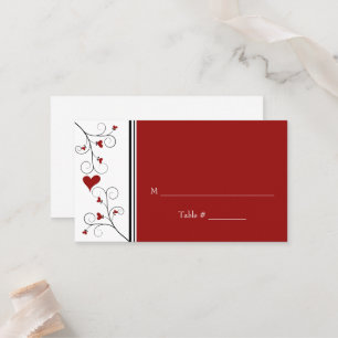Carte De Placement L'amour grandit Red Hearts Valentine Mariage