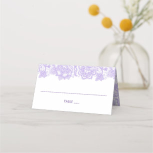 Carte De Placement Lanterne et dentelle florales violettes