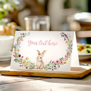 Carte De Placement Lapin Lapin Fleur sauvage Anniversaire Fête de nou