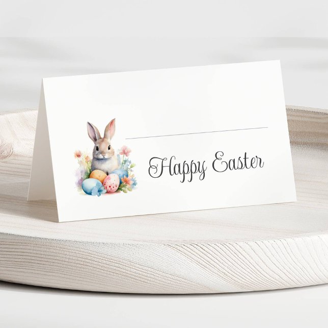 Carte De Placement Lapin Mignon Bonjour Pâques Brunch (Cute Bunny Happy Easter Brunch Place Card)