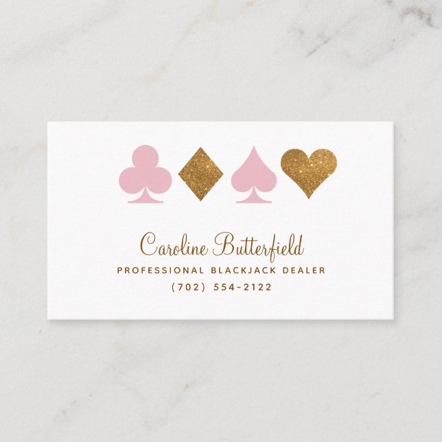 Carte De Placement Las Vegas Destiny Gold and Pink Business Card (Devant)