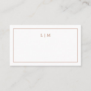 Carte De Placement Lauren Terracotta Monogramme Mariage élégant