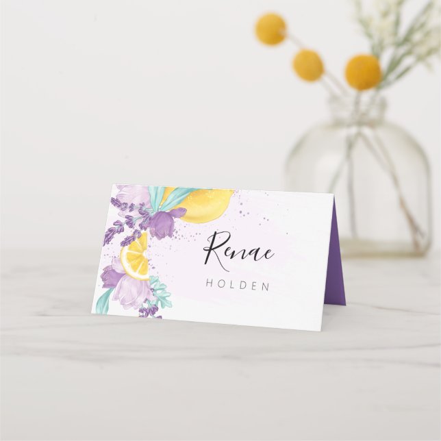 Carte de placement lavande et citron, étiquette d' (Devant)