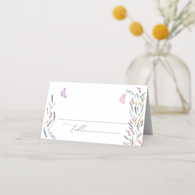 Carte De Placement Lavande violette Mariage Floral Carte Place (Devant)