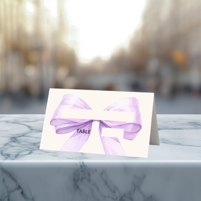 Carte De Placement Lavender Ivory bow Place Cards Elegant Folded (Créateur téléchargé)