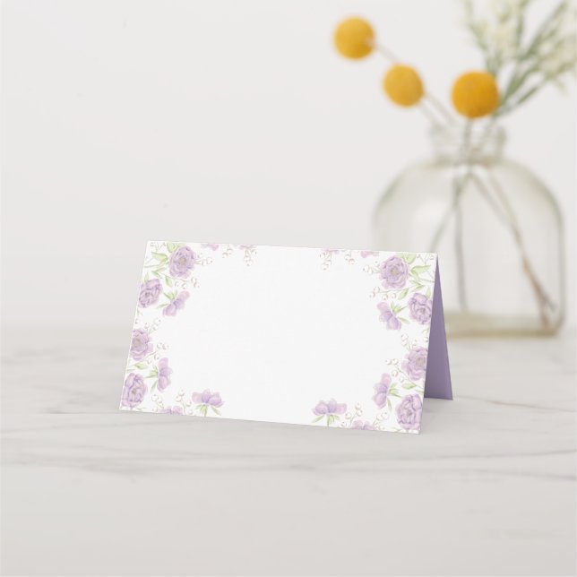 Carte De Placement Lavender Purple Rose Wedding (Devant)
