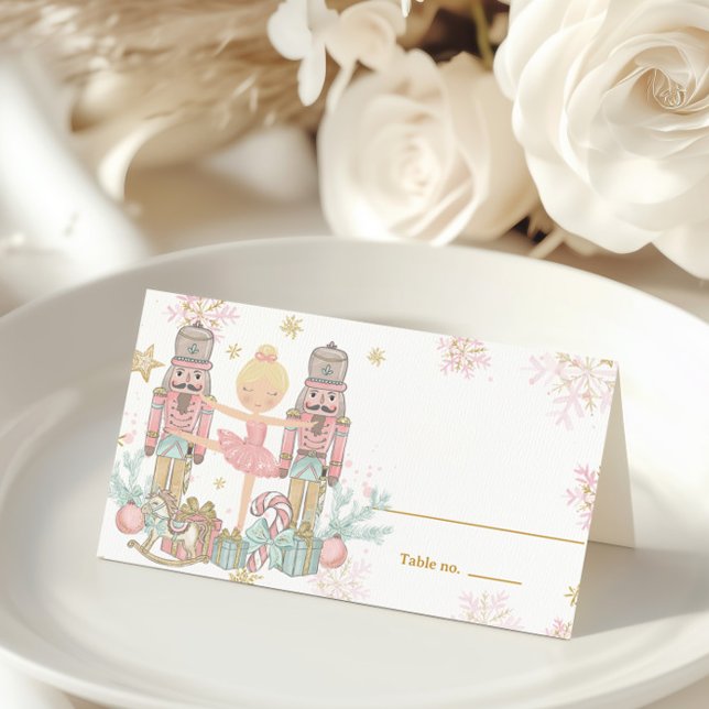 Carte De Placement Le ballet de Noël Casse-Noisette Tutu rose blond (Créateur téléchargé)