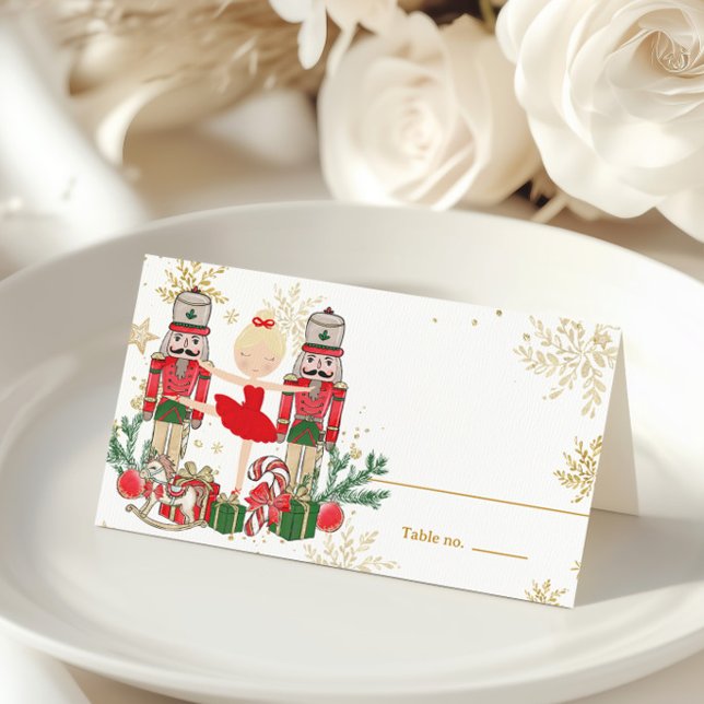 Carte De Placement Le ballet de Noël Casse-Noisette Tutu rouge blond (Créateur téléchargé)