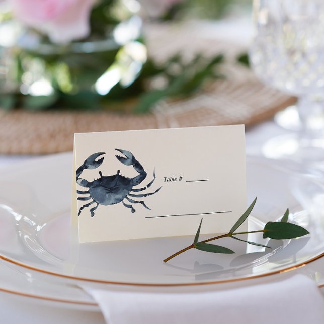 Carte De Placement Le crabe bleu | Table Mariage nautique (Créateur téléchargé)