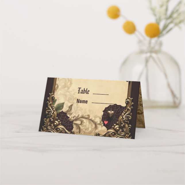 Carte De Placement L'élégance et la mystique du coeur gothique. (Devant)