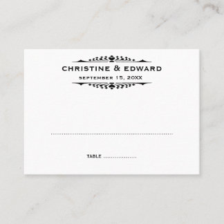Carte De Placement Lettre noire mariage accompagnateur place assise