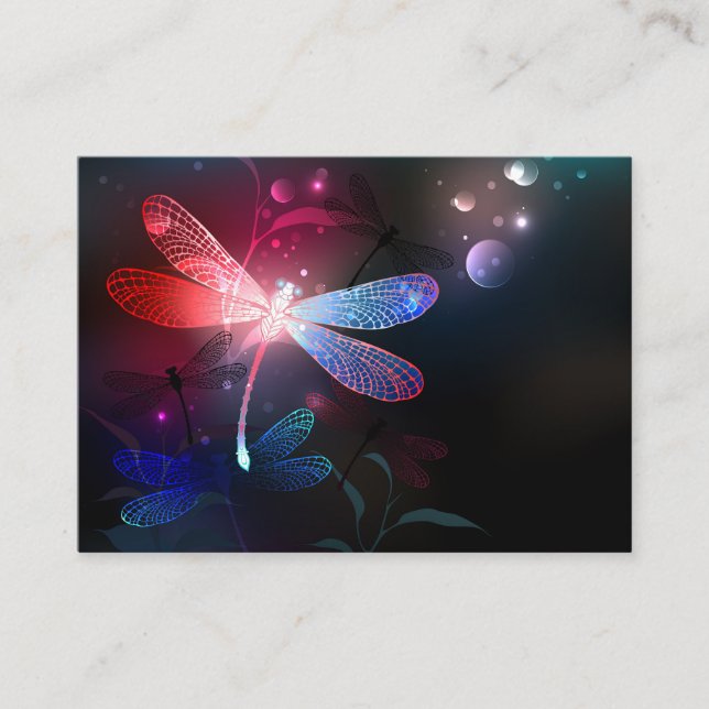 Carte De Placement libellule rouge brillante (Devant)