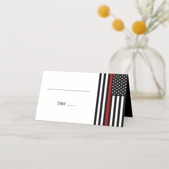 Carte De Placement Ligne rouge blanche mince (Devant)