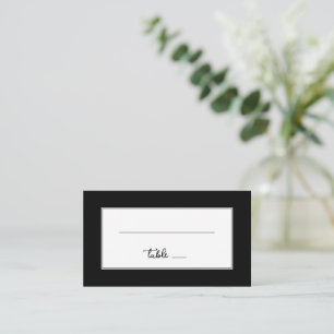 Carte De Placement Lignes minimalistes noires sophistiquées