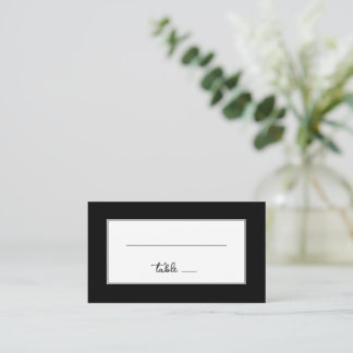 Carte De Placement Lignes minimalistes noires sophistiquées