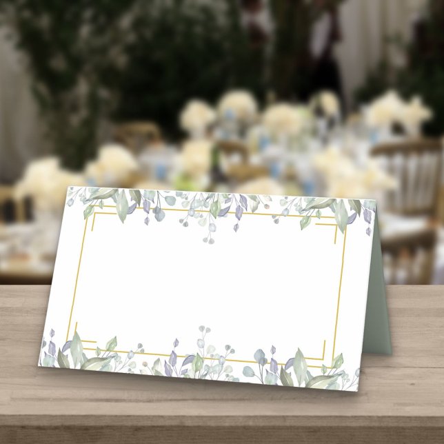 Carte De Placement Lilac Aquarelle Verdure Mariage Floral (Créateur téléchargé)