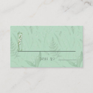 Carte De Placement Lily de Vallée avec des fougères    Vert doux