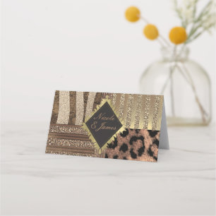 Carte De Placement Lionne Safari Jungle Glam Moderne Numéro de Table
