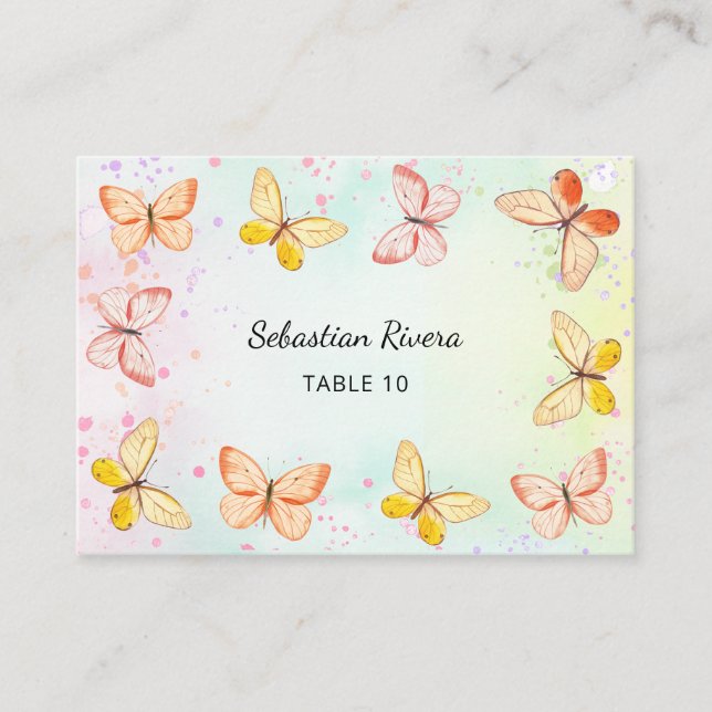 Carte De Placement Little Butterfly Magic Girl Birthday Place Cards (Devant)