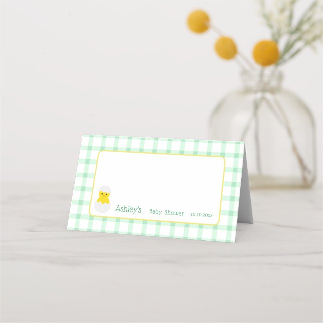 Carte De Placement Little Chick To Hatch Gender Neutral Baby Shower (Devant)