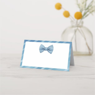 Carte De Placement Little Man Baby shower Blue Bow Cravate Place Cart