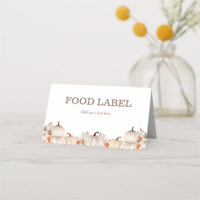 Carte De Placement Little Pumpkin Folded Tent Food Label for Buffets (Devant)