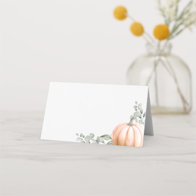 Carte De Placement Little Pumpkin Food Label • Tent Place Card Orange (Dos)