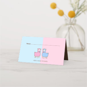 Carte De Placement Llama Genre Reveval Baby shower Place Card