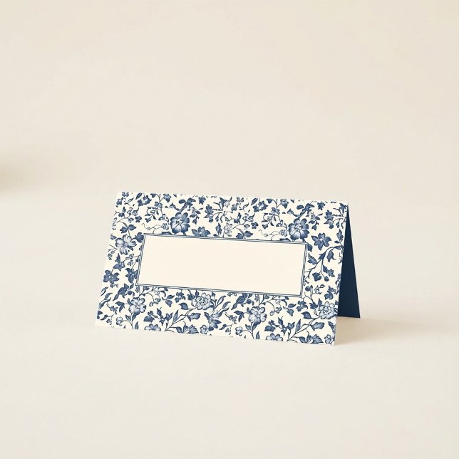 Carte De Placement Logiciel vintage avec espace écriture (Vintage Delftware with Handwriting space Place Card.)