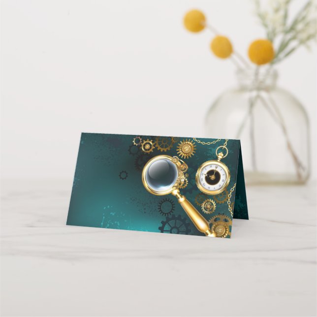 Carte De Placement Loupe en style Steampunk (Devant)