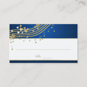 Carte De Placement Love Song Music Notes et Coeurs