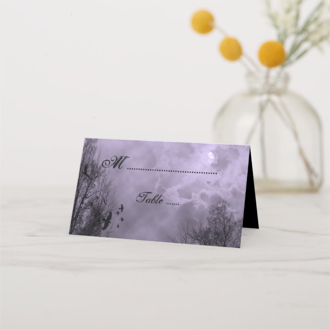 Carte De Placement Lune hantée Purple Mist avec Ravens Place Card (Devant)