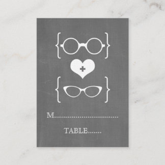 Carte De Placement Lunettes ivoire Geeky Chalkboard Plaques