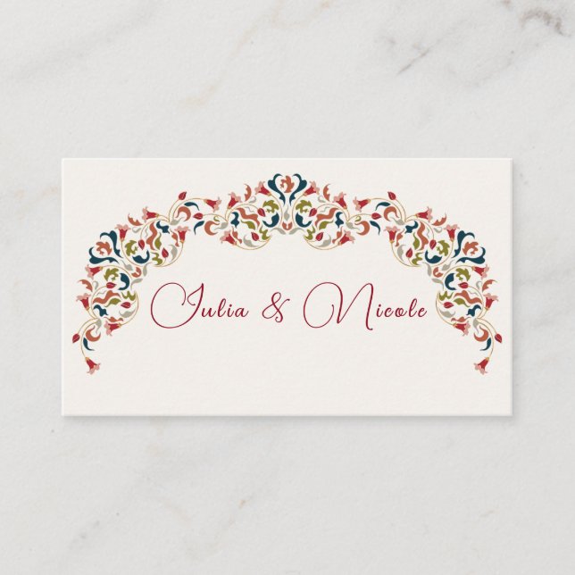 Carte De Placement Luxe Artistique Botanique Floral Mariage Paisley (Devant)