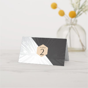 Carte De Placement Luxe moderne Black&Silver mariage table numéro 2