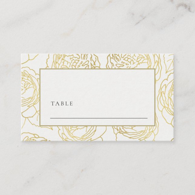 CARTE DE PLACEMENT LUXE NAVY GOLD KRAFT ELEGANT ROSE FLORAL WEDDING (Devant)