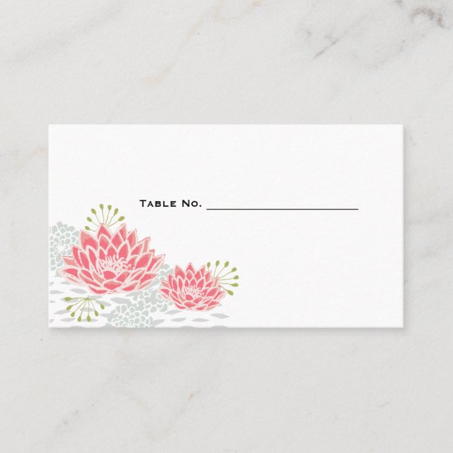 Carte De Placement Lys d'eau peint - Tableau Numéros ensemble de 100 (Devant)