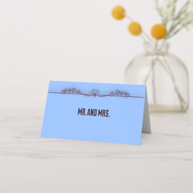 Carte De Placement M. et Mme Invité avec Florish Ligné (Devant)