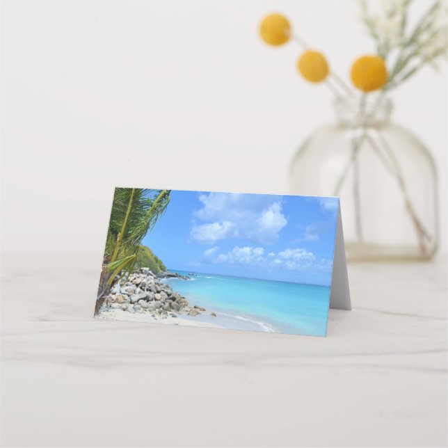 Carte De Placement Magnifique plage tropicale turquoise (Devant)