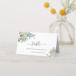 Carte De Placement Magnolia Eucalyptus Aquarelle Mariage élégant