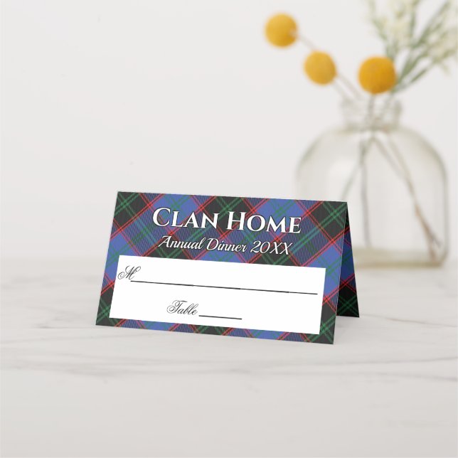 Carte De Placement Maison Statement Clan Hume Tartan Motto (Devant)