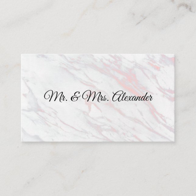 Carte De Placement Marbre rose et gris moderne (Devant)