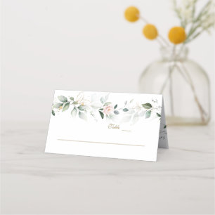 Carte De Placement Marbre rose Floral Airy Greenery Numéro de table
