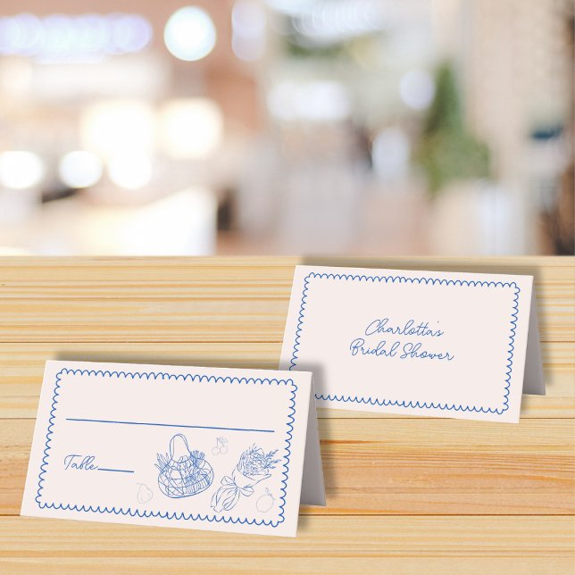 Carte De Placement Marché des jeunes mariées de Fresh Off the Market  (Fresh Off the Market Farmers Market Bridal Shower Place Card)