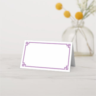 Carte De Placement Mariage à bordure clé grecque lavande